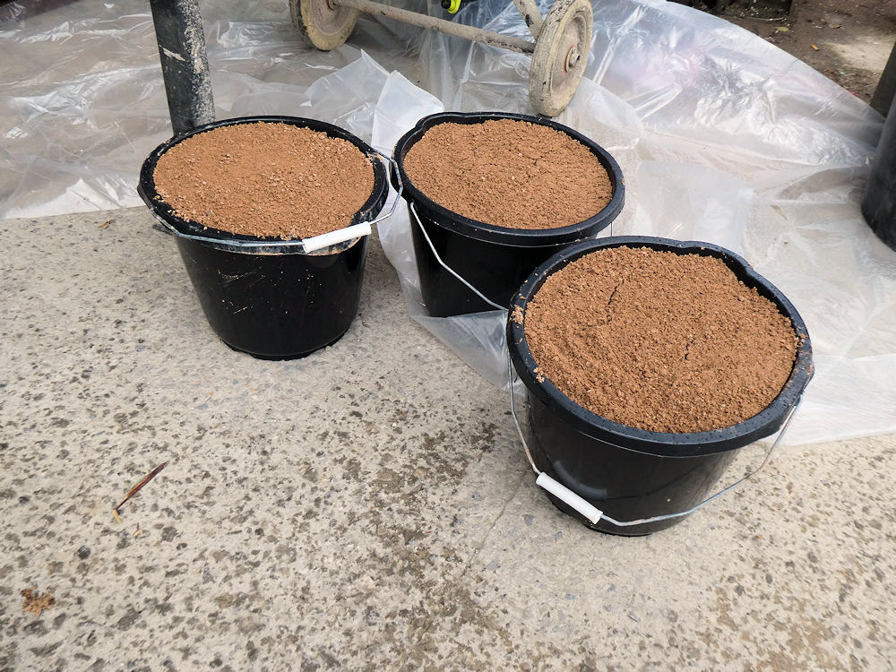 sand in buckets