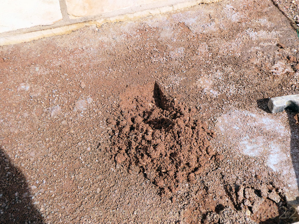 thin dusting of cement over sand