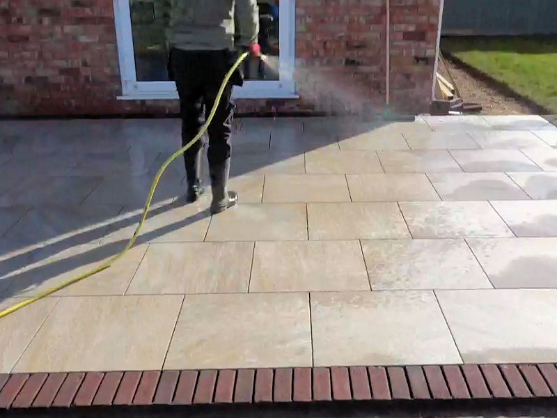 wet down the paving before jointing