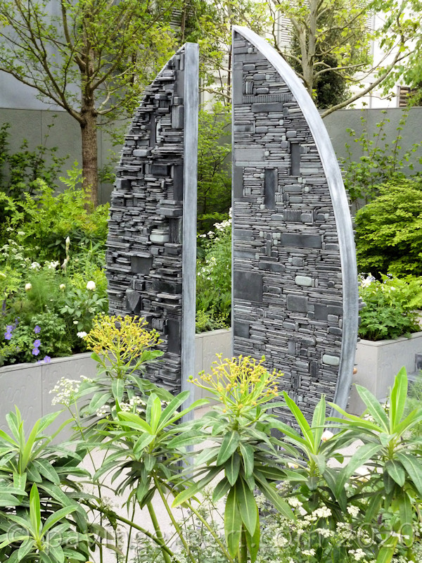 slate garden feature