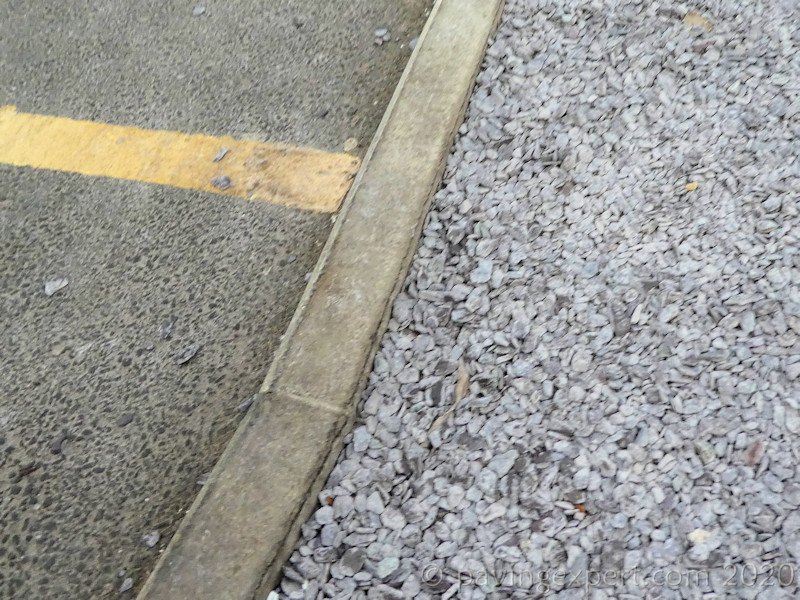Slate chippings - parking area
