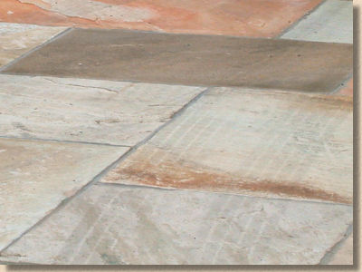 tyre marks on stone paving