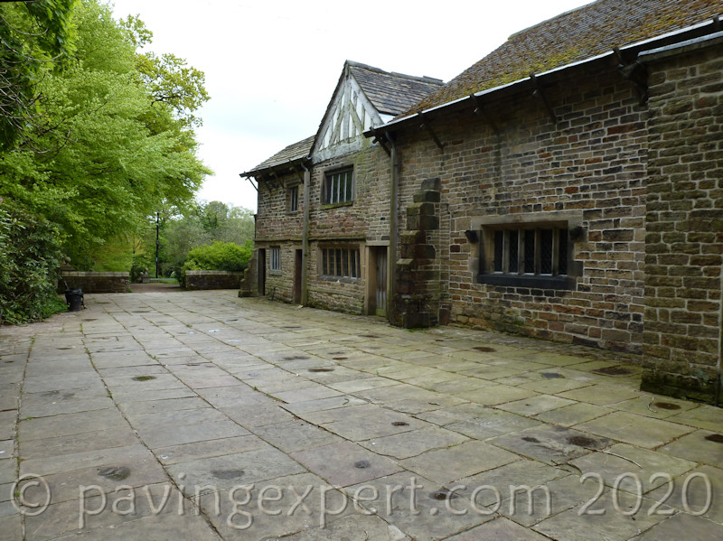 coursed reclaimed yorkstone paving