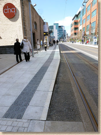 charcoal lozenge paving at dublin luas stop