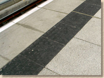 offset blister platform edge paving