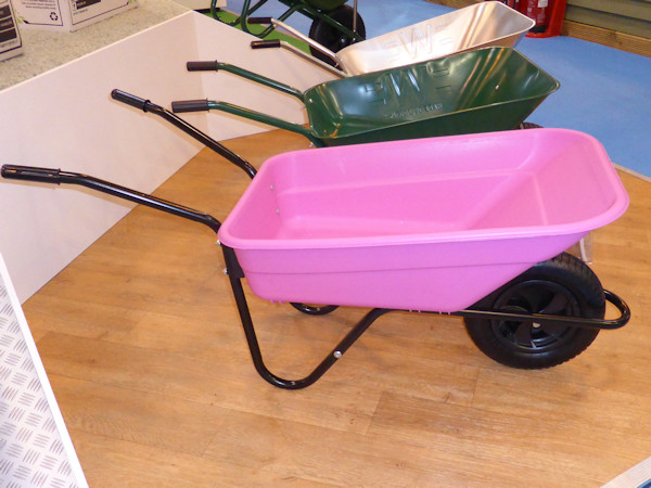 wheelbarrow pink plastic
